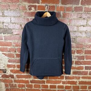 SmartWool Sweater Womens XS Black Wool Blend Hudson Trail Pullover Cowl Neck